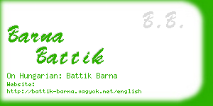 barna battik business card